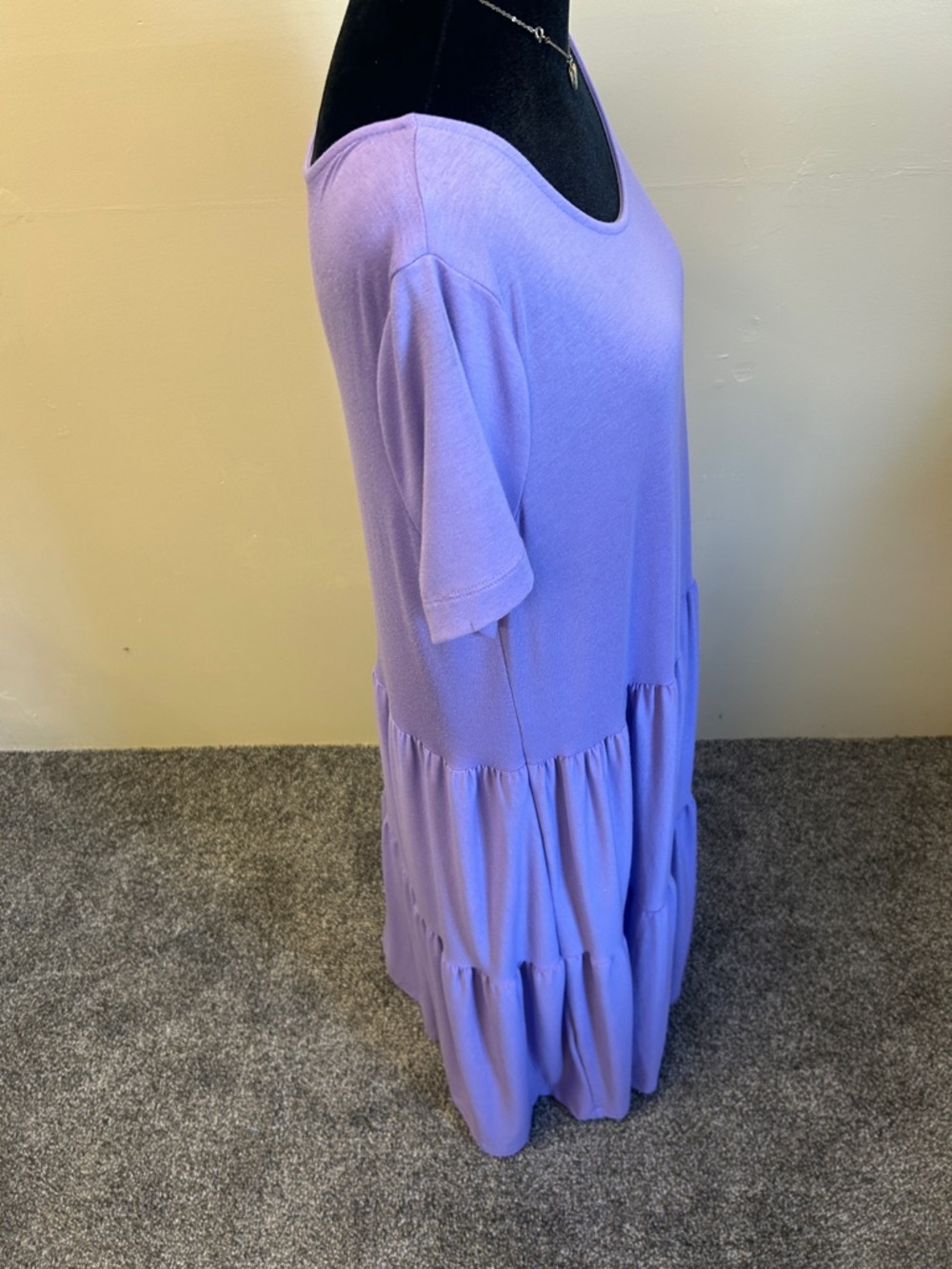 Zenana Outfitters Lavender Tiered Scoop Neck Maxi Dress - Picture 4 of 5